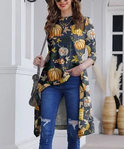 Top 10 🎉 Nanu | Dark Blue & Yellow Pumpkin Hi-Low Tunic - 👩 Women 🎉