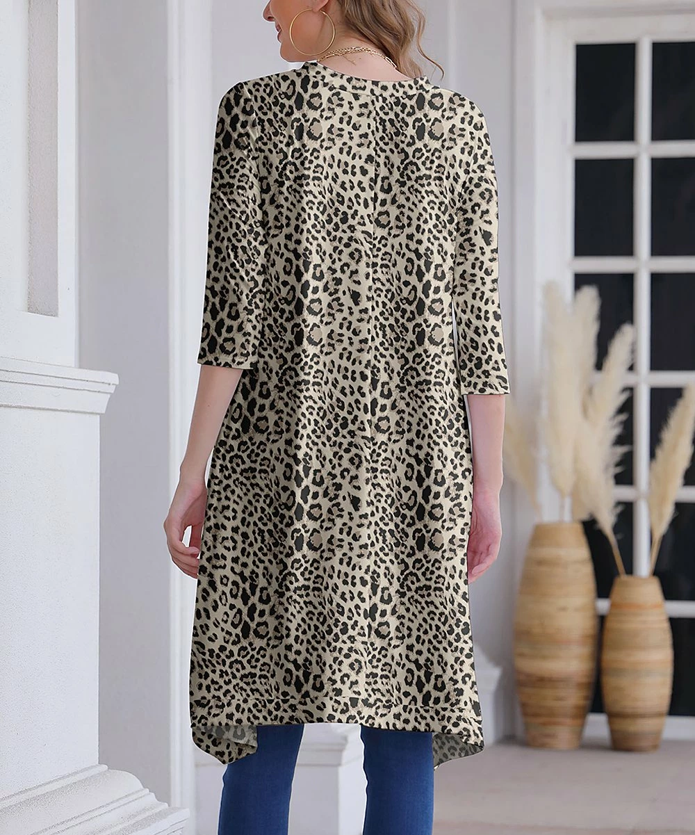Top 10 ๐ฅ Nanu | Brown & Black Leopard Hi-Low Tunic - Plus ๐ - Image 2