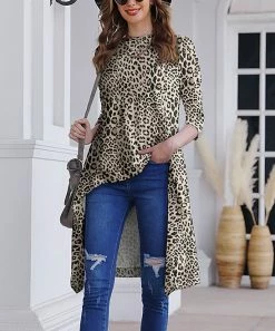 Top 10 🔥 Nanu | Brown & Black Leopard Hi-Low Tunic - Plus 😀