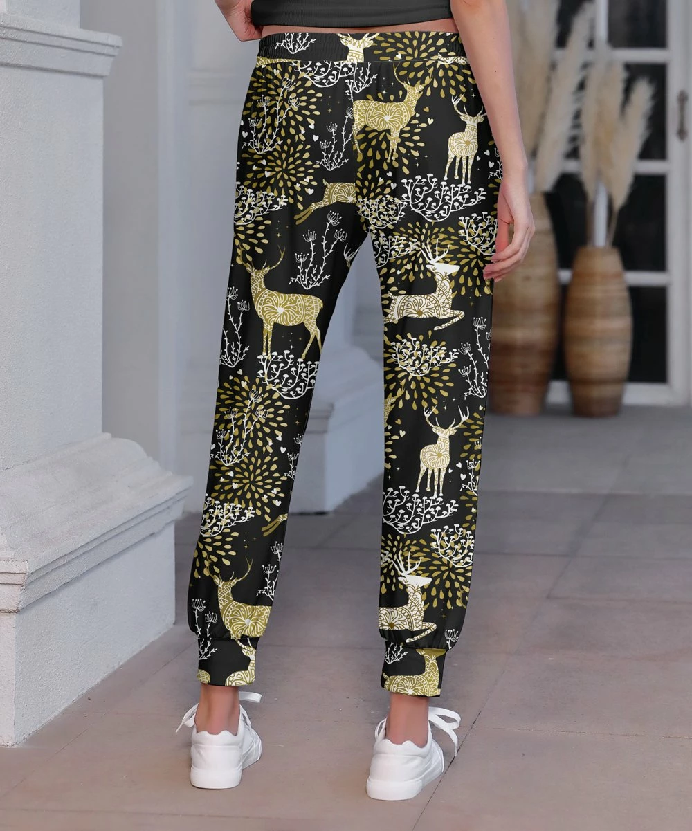 Best deal ๐ Nanu | Black & Gold Reindeer Hacci Pocket Joggers - Plus ๐งจ - Image 2