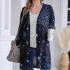 Outlet ⭐ Nanu | Dark Blue Moon & Stars Open Cardigan - 👩 Women & Plus 😉