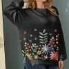 Cheap 👍 Nanu | Black Floral Hacci Dolman Pullover - 👩 Women ✨